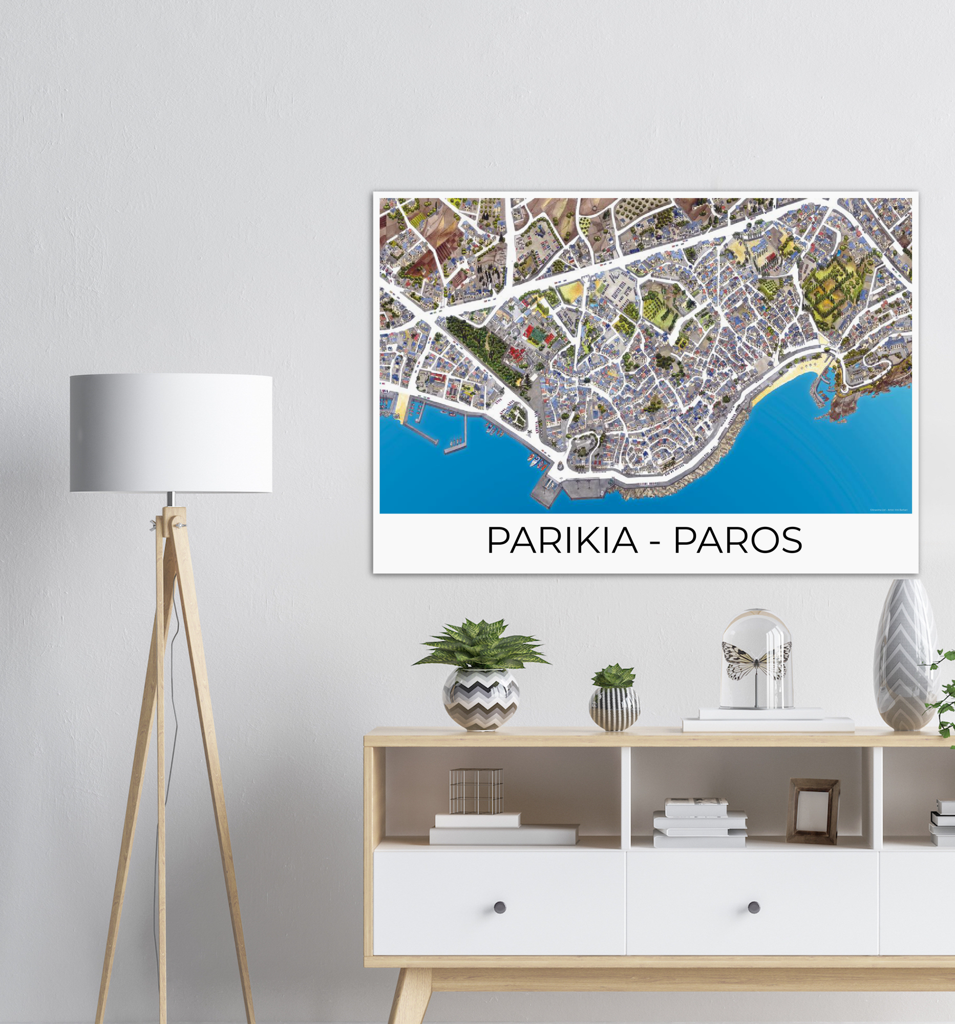 Parikia, Paros, Greece - Color - Premium Semi-Glossy Paper Poster