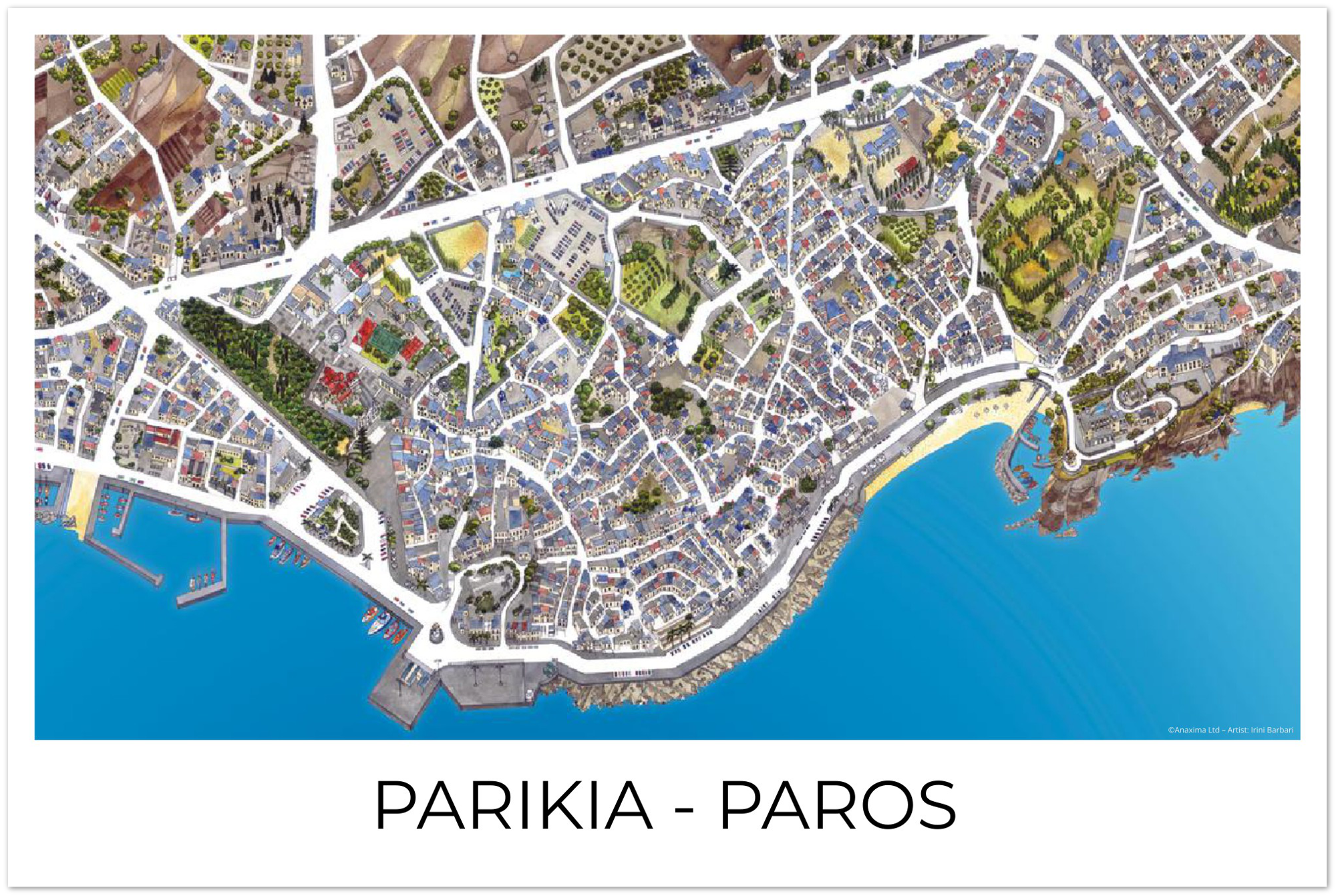 Parikia, Paros, Greece - Color - Premium Semi-Glossy Paper Poster