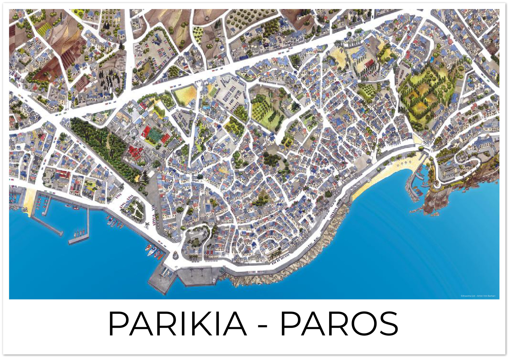 Parikia, Paros, Greece - Color - Premium Semi-Glossy Paper Poster