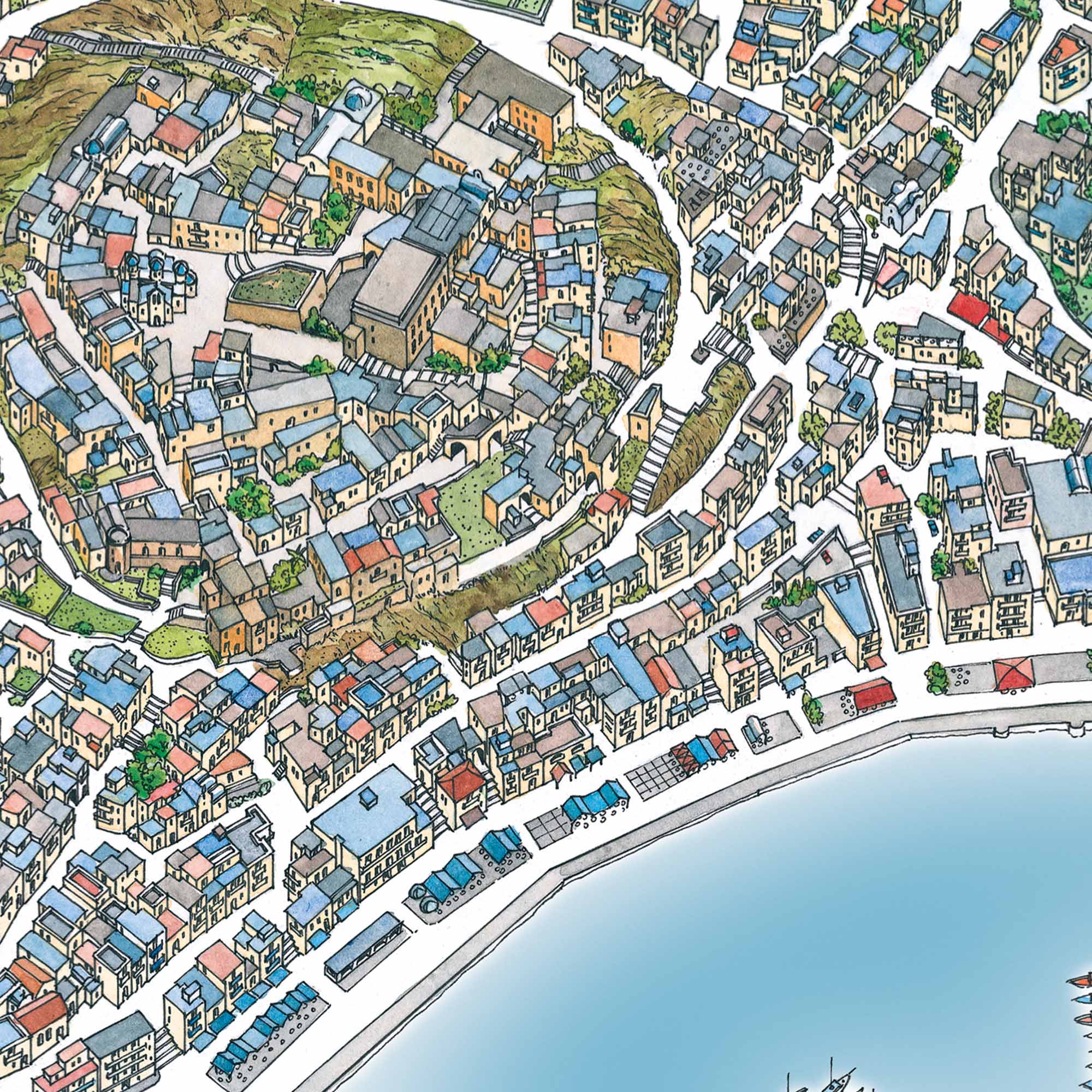 Naxos Town, Greece - Color - Premium Semi-Glossy Paper Poster