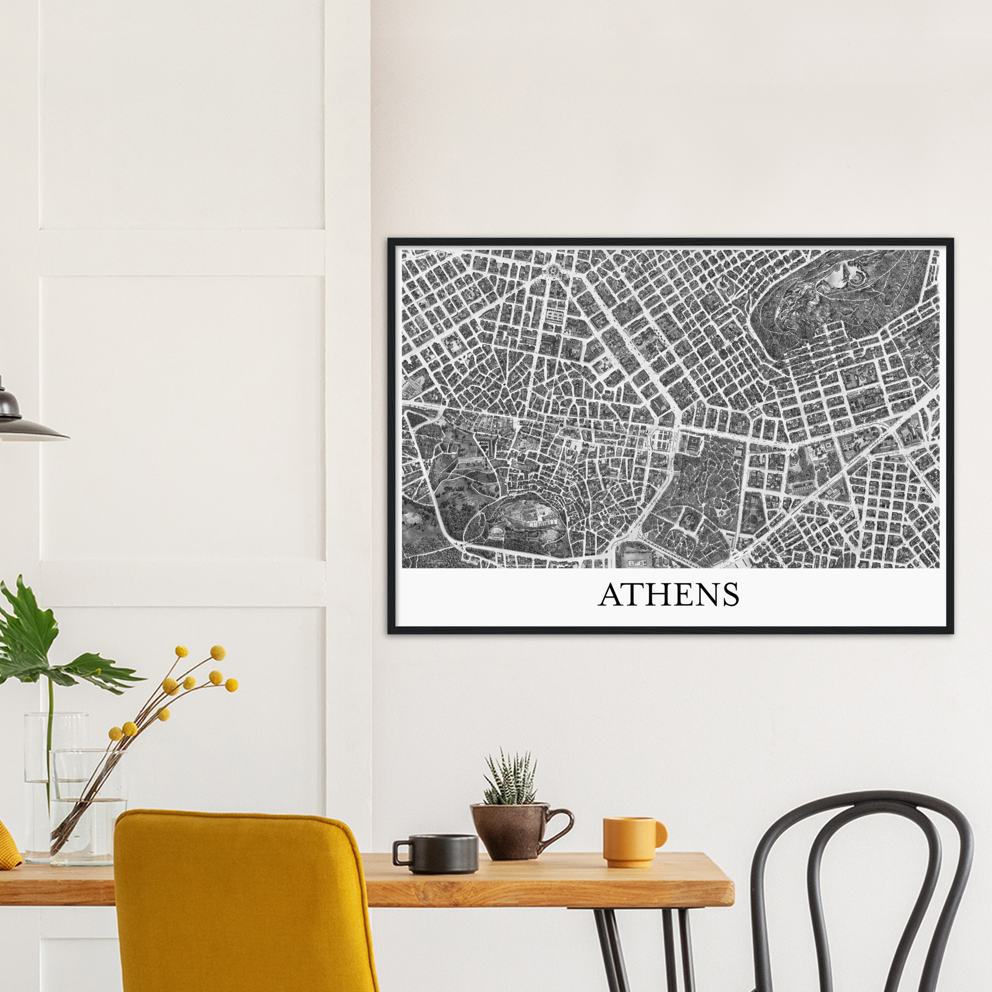 Athens, Greece – Black & White Print – Wooden Framed Poster