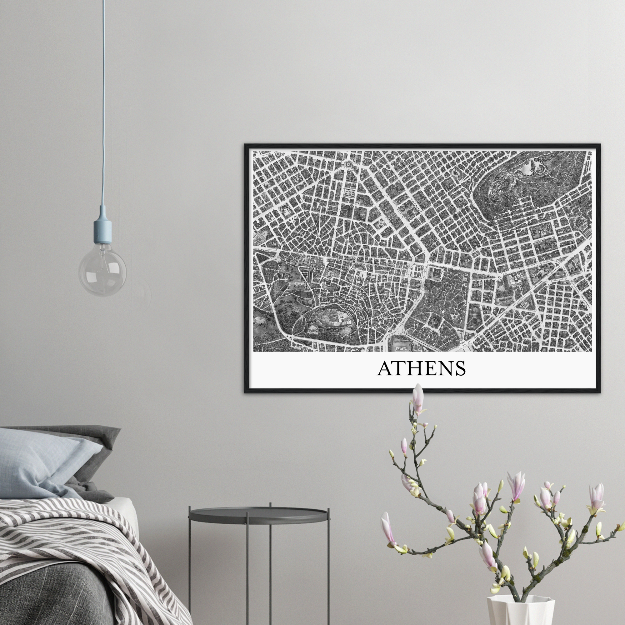 Athens, Greece – Black & White Print – Wooden Framed Poster