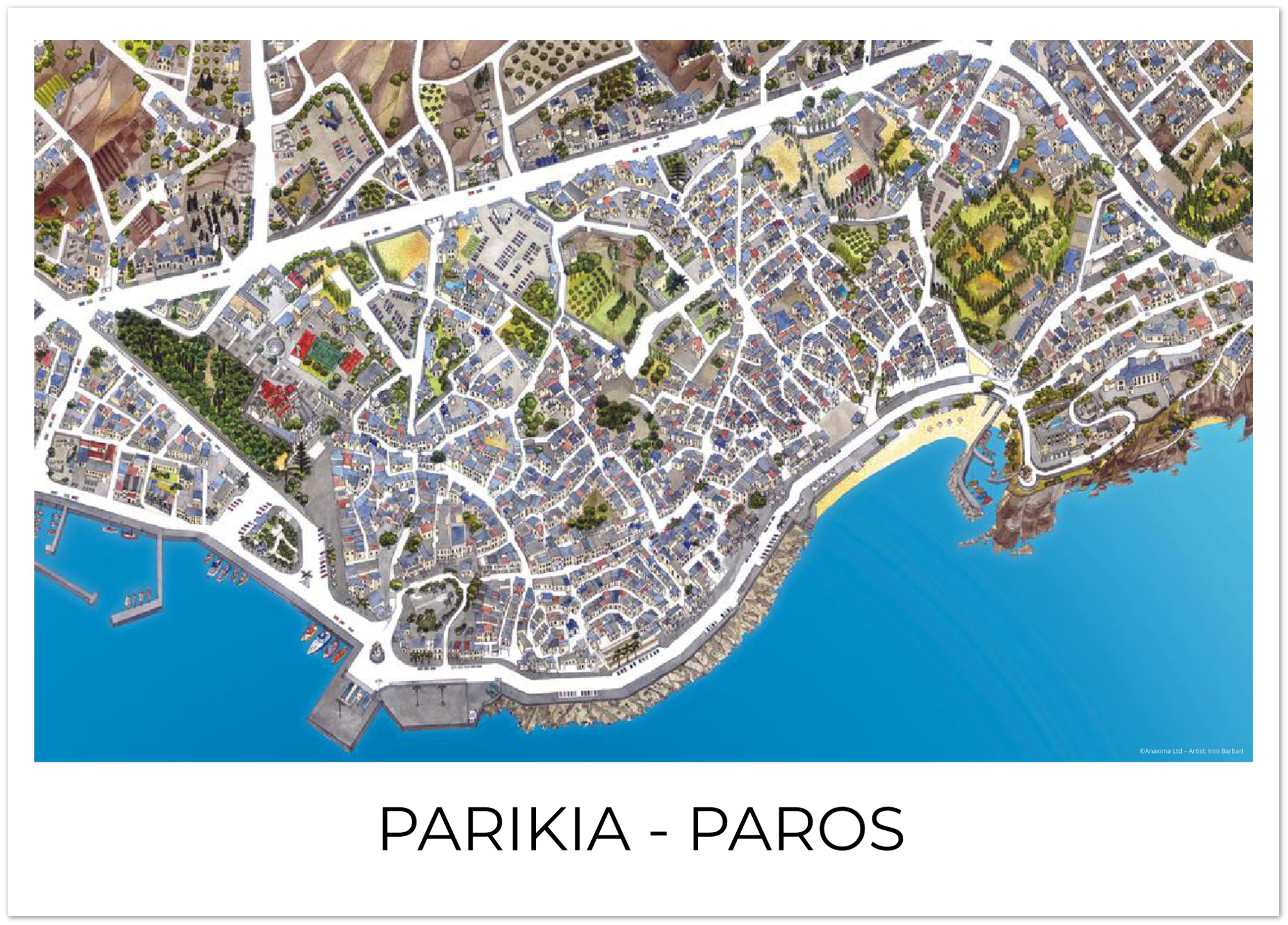 Parikia, Paros, Greece - Color - Premium Semi-Glossy Paper Poster