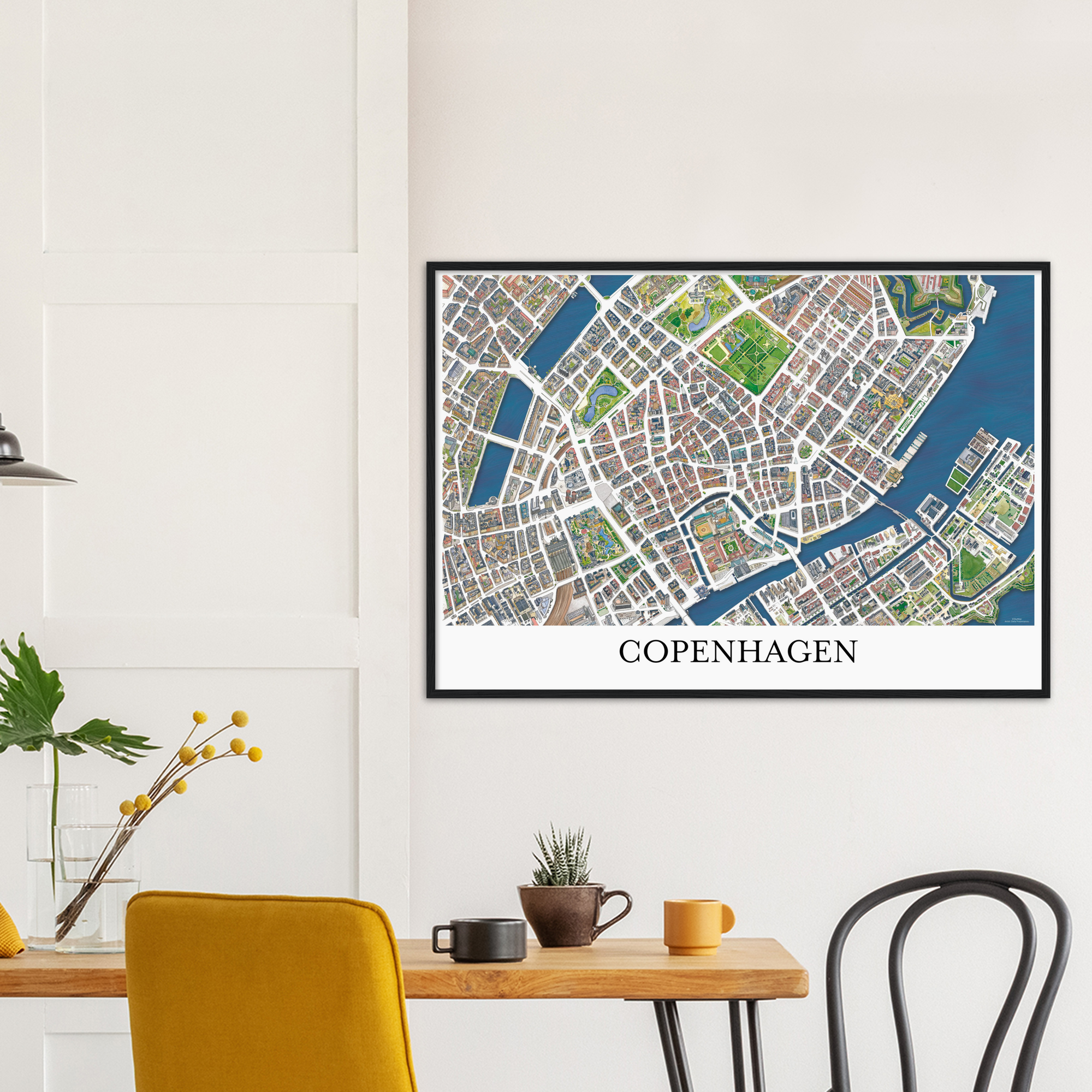 Copenhagen, Denmark – Color Print – Wooden Framed Poster