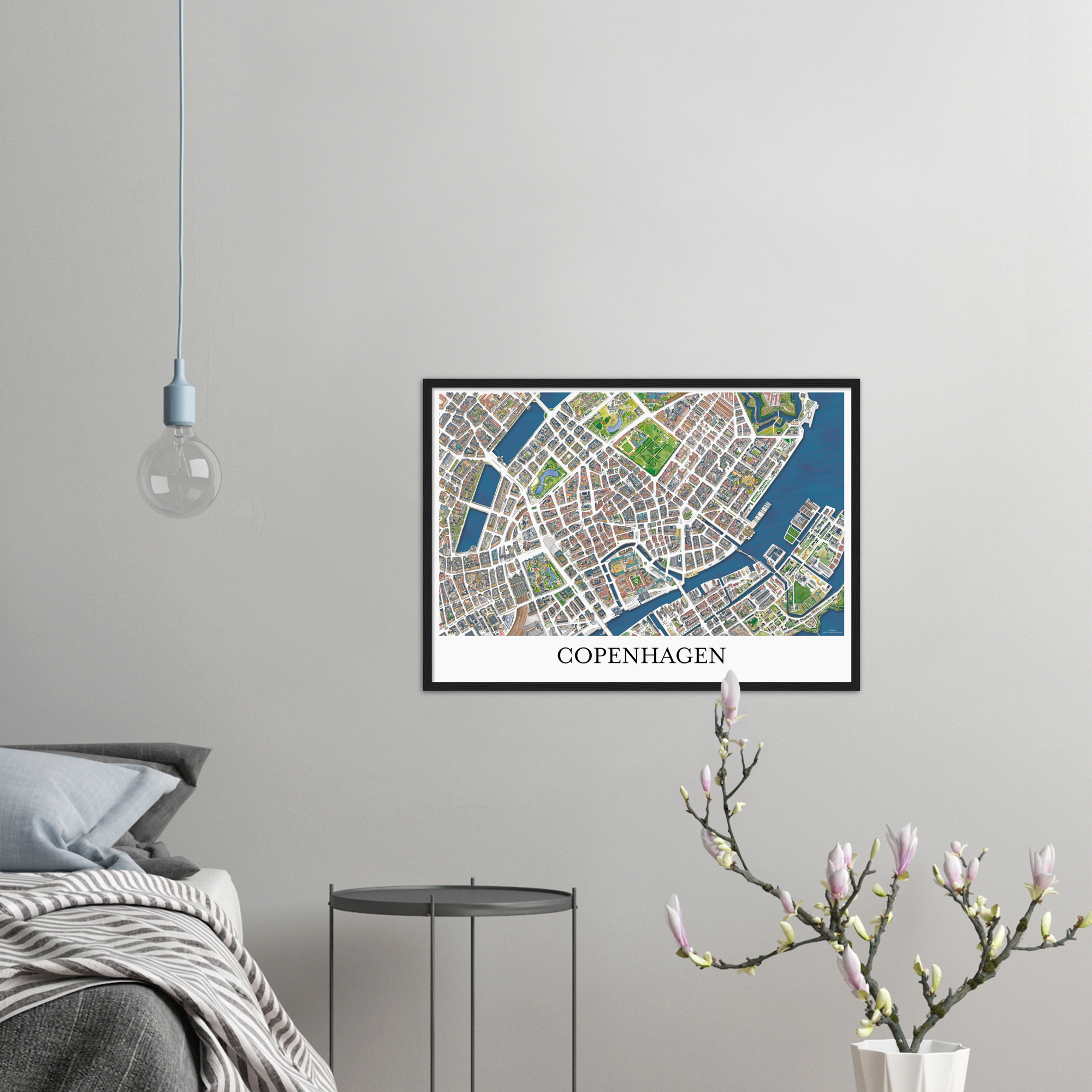 Copenhagen, Denmark – Color Print – Wooden Framed Poster