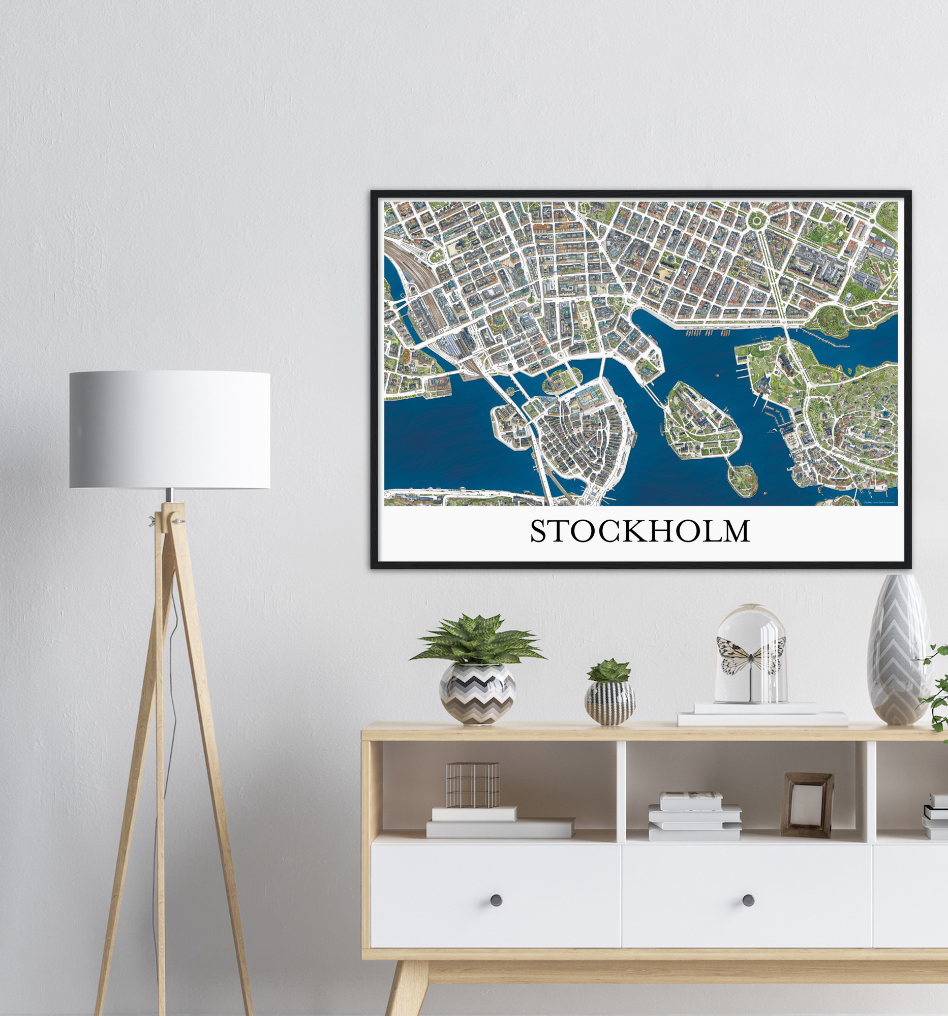 Stockholm, Sweden – Color Print – Wooden Framed Poster