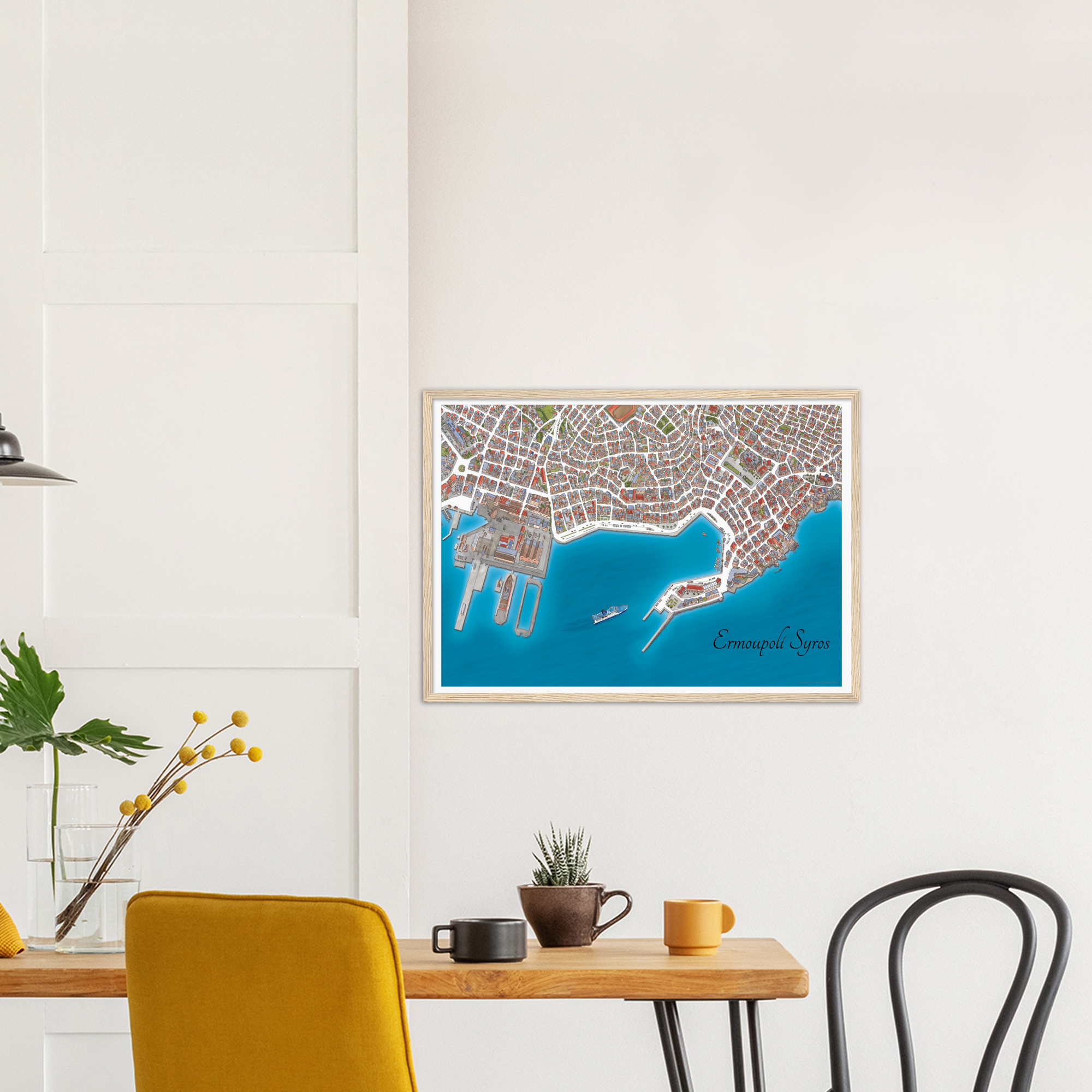Ermoupoli, Syros, Greece – Color Print – Wooden Framed Poster