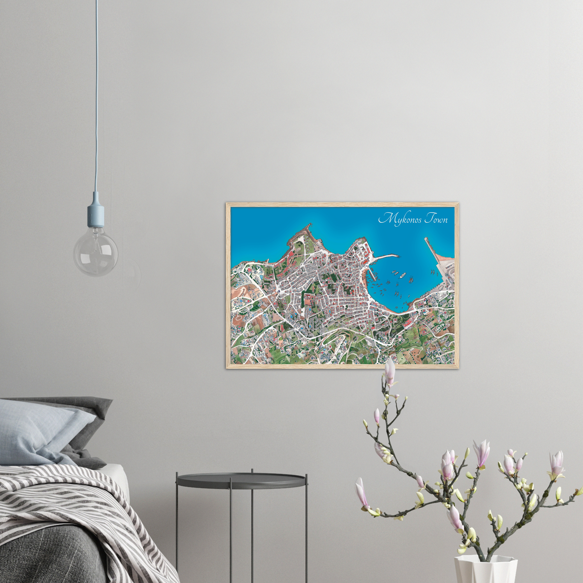 Mykonos Town, Greece  – Color Print – Wooden Framed Poster