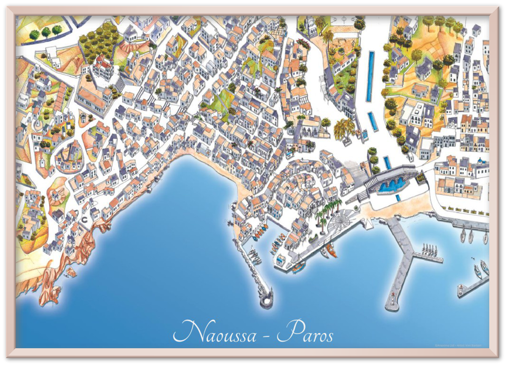 Naoussa, Paros, Greece - Color Metal Framed Poster
