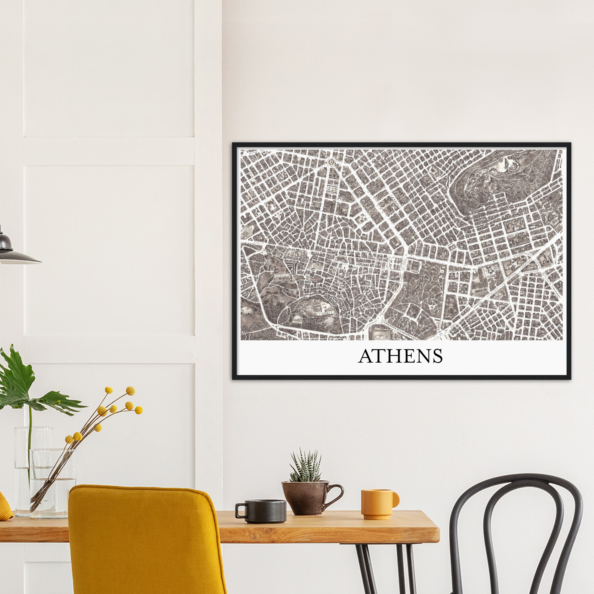 Athens, Greece – Sepia Print – Wooden Framed Poster