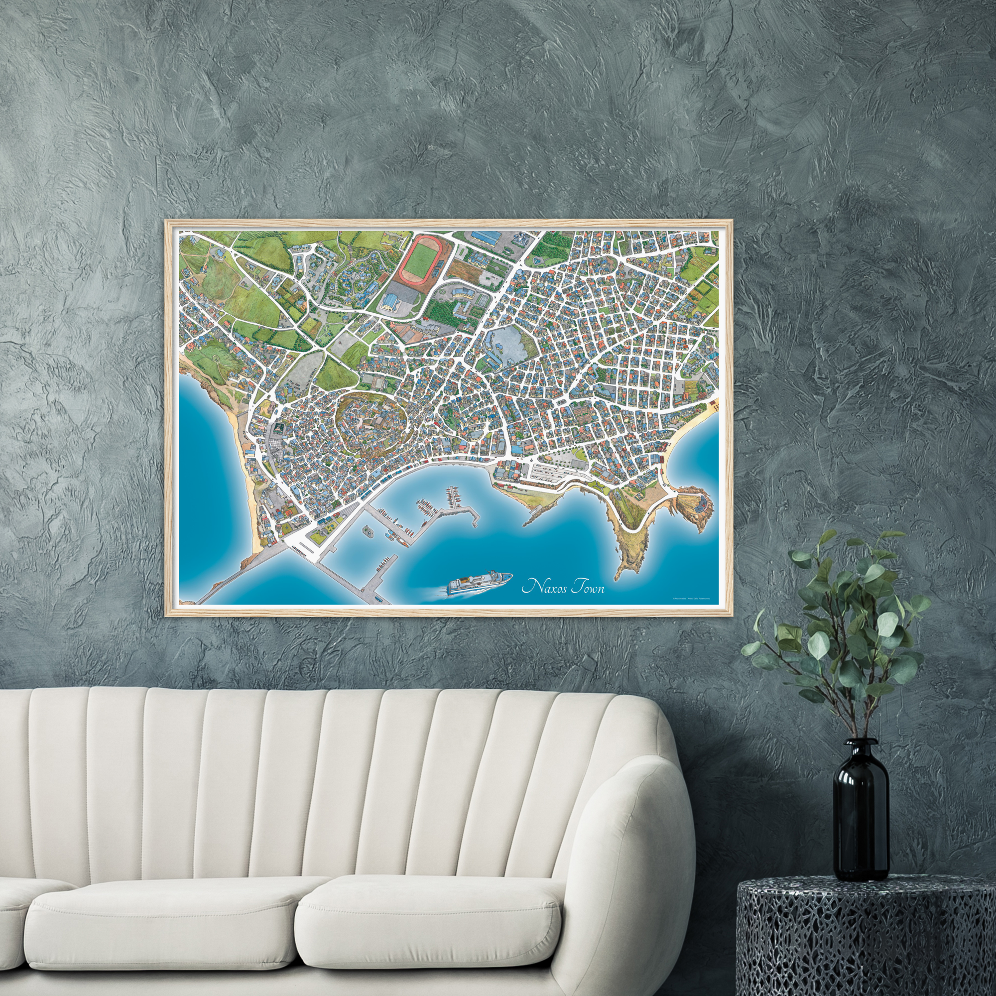 Naxos Town, Greece – Color Print – Wooden Framed Poster