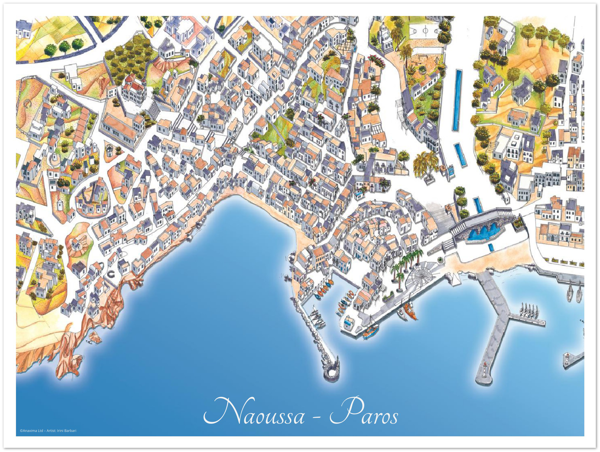 Naoussa, Paros, Greece - Color - Premium Semi-Glossy Paper Poster