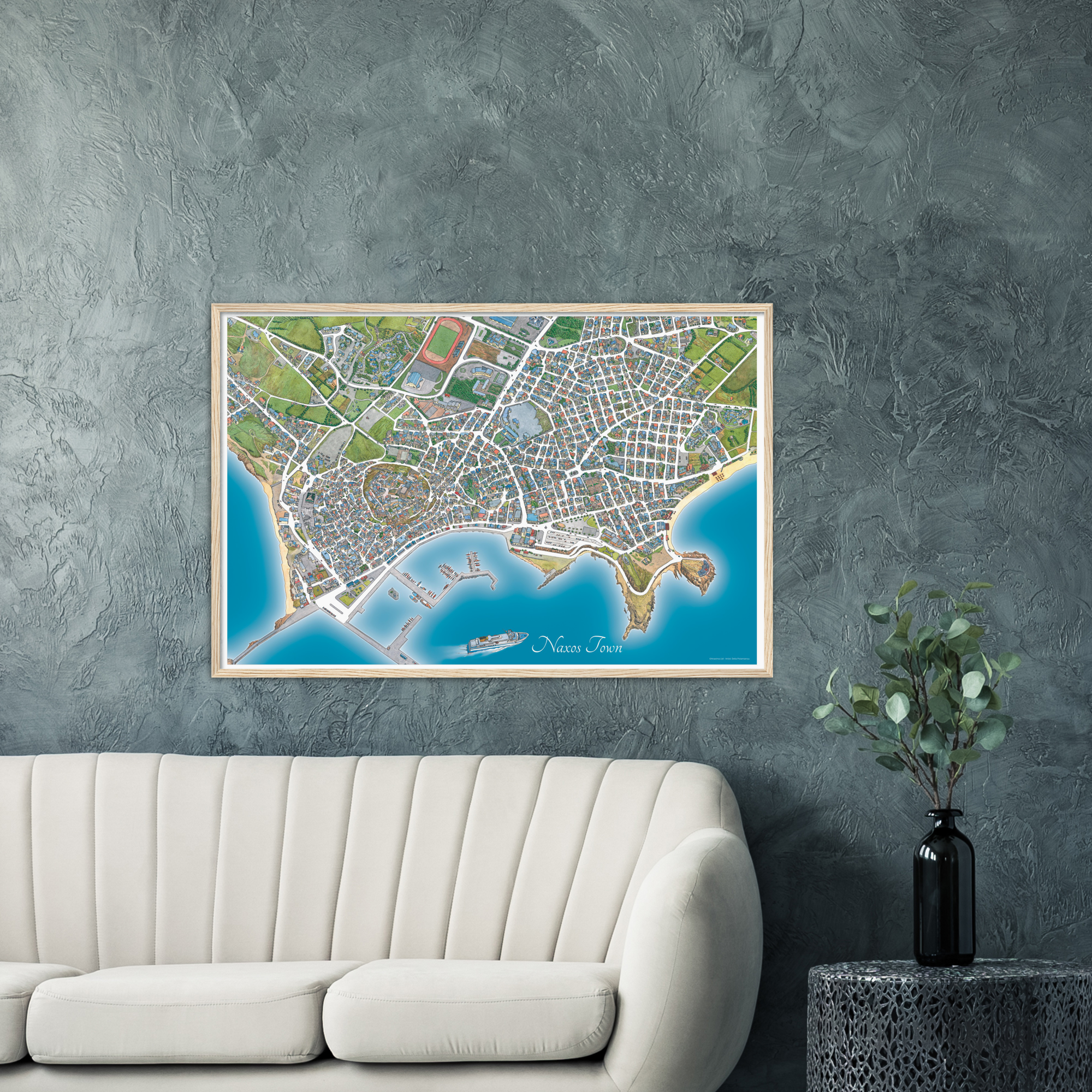 Naxos Town, Greece – Color Print – Wooden Framed Poster