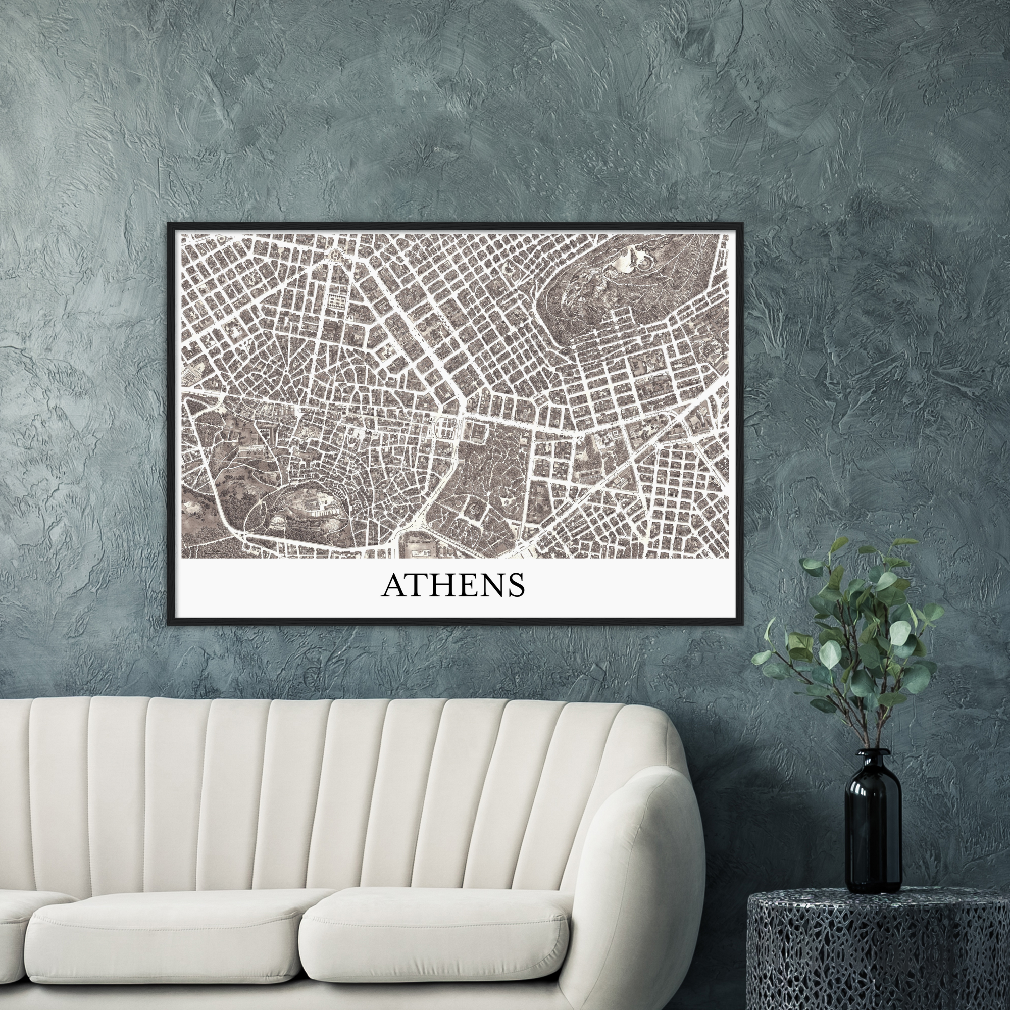 Athens, Greece – Sepia Print – Wooden Framed Poster